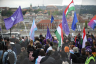 Protestors Protesters Against A Fundamental Law Change Restricting The Right Of Assembly 