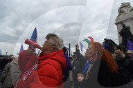 Protestors Protesters Against A Fundamental Law Change Restricting The Right Of Assembly 