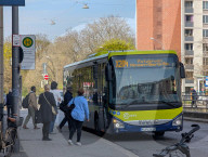 Passengers Boarding MVV Express Bus In Munich