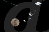April  Pink Full Moon Seen Over Mexico City