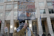 Pro-Palestine Protesters Demand Freedom For Mahmud Khalil At ICE Building Rally