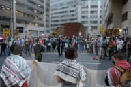 Pro-Palestine Protesters Demand Freedom For Mahmud Khalil At ICE Building Rally