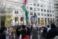 Pro-Palestine Protesters Demand Freedom For Mahmud Khalil At ICE Building Rally