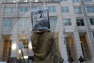 Pro-Palestine Protesters Demand Freedom For Mahmud Khalil At ICE Building Rally
