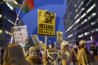 Pro-Palestine Protesters Demand Freedom For Mahmud Khalil At ICE Building Rally