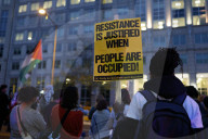 Pro-Palestine Protesters Demand Freedom For Mahmud Khalil At ICE Building Rally