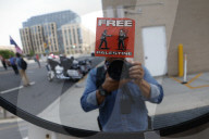 Pro-Palestine Protesters Demand Freedom For Mahmud Khalil At ICE Building Rally