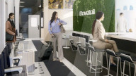 Wheeled passenger lounge for faster airline loading