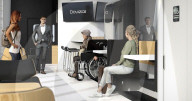 Wheeled passenger lounge for faster airline loading