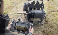 Military plough clears mines and makes dirt roads