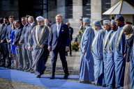 King Willem-Alexander And Queen Maxima And Sultan Haitham Bin Tarik During The Welcome Ceremony On Dam Square  - 15 Apr 2025
