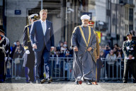 King Willem-Alexander And Queen Maxima And Sultan Haitham Bin Tarik During The Welcome Ceremony On Dam Square  - 15 Apr 2025