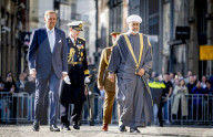 King Willem-Alexander And Queen Maxima And Sultan Haitham Bin Tarik During The Welcome Ceremony On Dam Square  - 15 Apr 2025