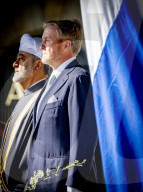King Willem-Alexander And Queen Maxima And Sultan Haitham Bin Tarik During The Welcome Ceremony On Dam Square  - 15 Apr 2025