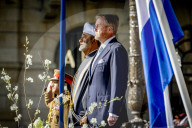 King Willem-Alexander And Queen Maxima And Sultan Haitham Bin Tarik During The Welcome Ceremony On Dam Square  - 15 Apr 2025