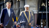 King Willem-Alexander And Queen Maxima And Sultan Haitham Bin Tarik During The Welcome Ceremony On Dam Square  - 15 Apr 2025