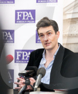 Tim Bouverie, author of Allies at War press briefing at the Foreign Press Association