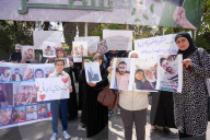 Syrians Protest In Umayyad Square Demanding To Know The Fate Of Their Relatives In Libya