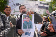 Syrians Protest In Umayyad Square Demanding To Know The Fate Of Their Relatives In Libya