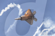 Lockheed Martin F-22 Raptor With Flares In Yuma, Arizona. 