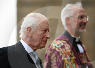 King Charles III and Queen Camilla attend the Royal Maundy Service. Durham Cathedral, Durham, UK. 