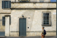 Visitor Stands In Front Of Fondazione Prada Building In Milan