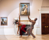 Anthony and Kel Matsena (The Matsena Brothers) at the Courtauld Gallery, Somerset House, London, UK.