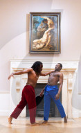 Anthony and Kel Matsena (The Matsena Brothers) at the Courtauld Gallery, Somerset House, London, UK.
