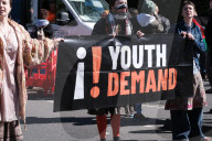 Pro-Palestine Group Youth Demand Blocks Cannon Street, London On 17 April 2025
