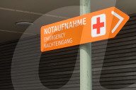 Emergency Entrance Sign At A German Hospital