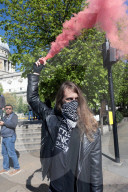 Youth Demand Protest Canon Street in London, UK.