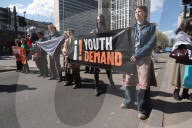 Youth Demand Protest Canon Street in London, UK.