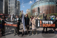 Youth Demand Protest Canon Street in London, UK.