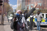 Youth Demand Protest Canon Street in London, UK.