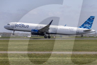 Airbus A321neo Of JetBlue Departing From Amsterdam Schiphol Airport