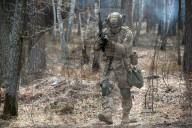 18 to 24 year old volunteers train in Ukrainian army