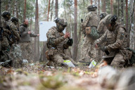 18 to 24 year old volunteers train in Ukrainian army
