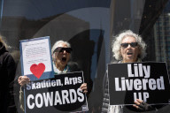 Protesters Demonstrate Outside Elite Law Firm Over Deal With Trump 