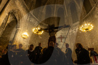 Holy Thursday Stations Of The Cross In Barcelona.