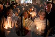 Holy Thursday Stations Of The Cross In Barcelona.