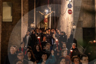 Holy Thursday Stations Of The Cross In Barcelona.