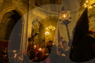Holy Thursday Stations Of The Cross In Barcelona.