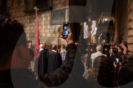 Holy Thursday Stations Of The Cross In Barcelona.
