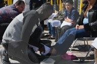 Foot Washing During The Holy Week In Tijuana, Mexico