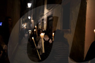 Holy Thursday In Barcelona, España.
