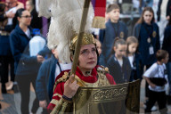 Holy Week: Good Friday Procession In Hospitalet De Llobregat, Barcelona.