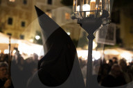 Holy Thursday In Barcelona, España.