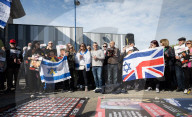 Borehamwood weekly vigil to remember Israeli hostages still in captivity and those murdered on 7th October 2023. Borehamwood, Hertfordshire, Great Britain 
18th April 2025