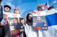 Borehamwood weekly vigil to remember Israeli hostages still in captivity and those murdered on 7th October 2023. Borehamwood, Hertfordshire, Great Britain 
18th April 2025