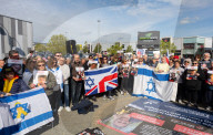 Borehamwood weekly vigil to remember Israeli hostages still in captivity and those murdered on 7th October 2023. Borehamwood, Hertfordshire, Great Britain 
18th April 2025